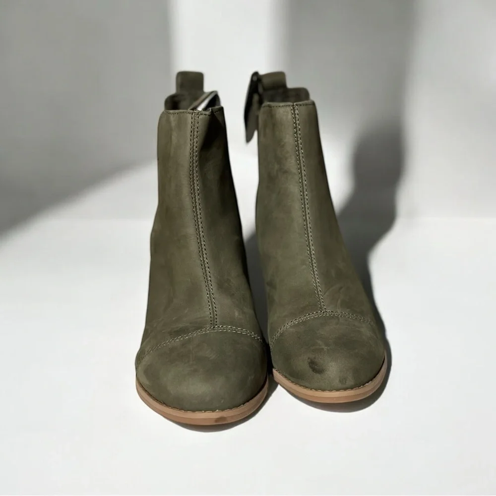 🌻NEW w/tag Toms Everly Green Pull On Ankle Boots Shoes Women's Size 8_6